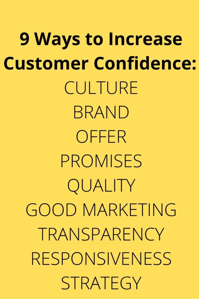 How to increase customer confidence summary