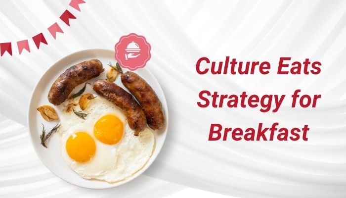 image of a plate of breakfast and text that says Culture Eats Strategy for Breakfast